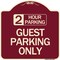 Signmission 2 Hour Parking Guest Parking Only Heavy-Gauge Aluminum Architectural Sign, 18" x 18", BU-1818-24496 A-DES-BU-1818-24496 - alternate 1